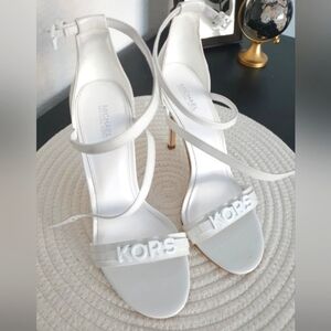 Michael Kors White Heels with Chic Ankle Strap